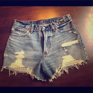 Abercrombie Jean shorts. High Rise short.